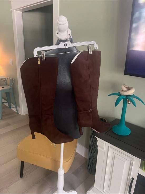 Gianni Bini Shoes - Gianni Bini Dark Brown Suede Knee-High Heeled Boots